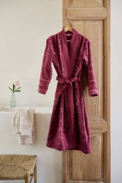 Bademantel Jasmin Jacquard Dunkelrosa