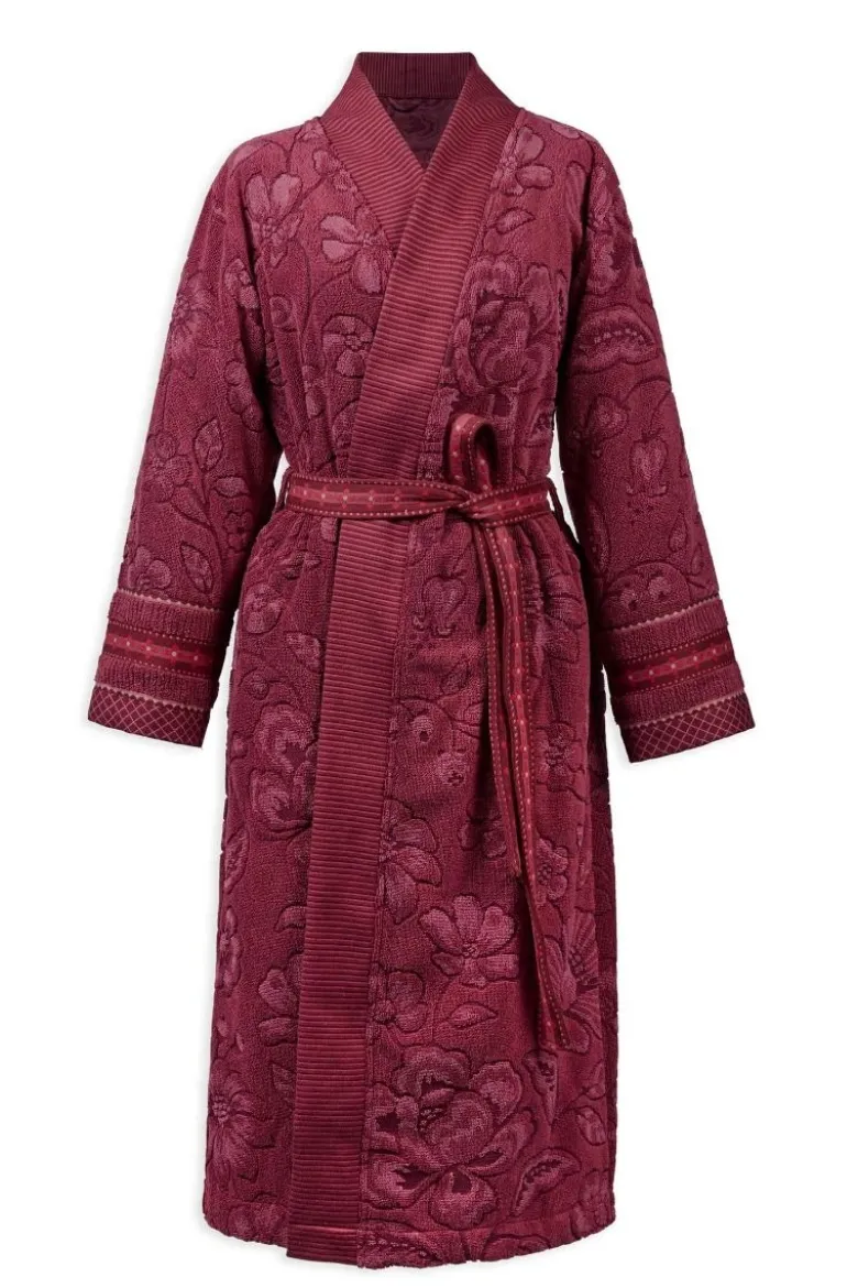 Bademantel Jasmin Jacquard Dunkelrosa
