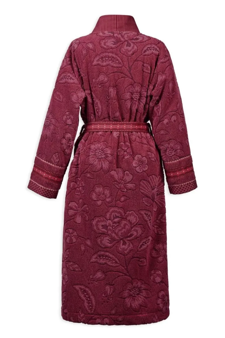Bademantel Jasmin Jacquard Dunkelrosa
