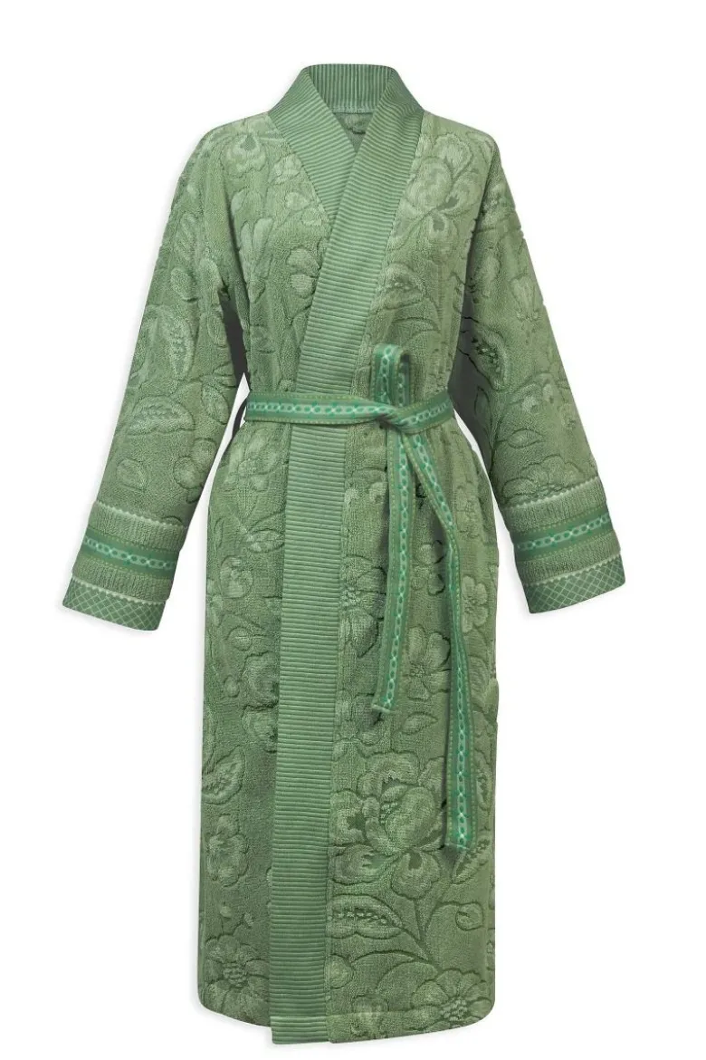 Bademantel Jasmin Jacquard Grün