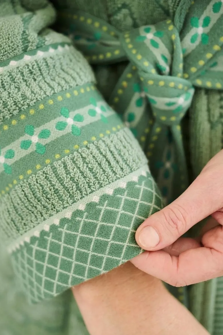 Bademantel Jasmin Jacquard Grün