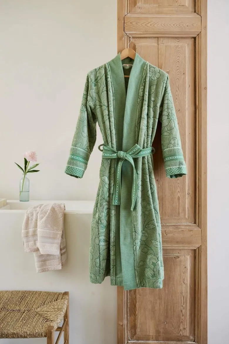 Bademantel Jasmin Jacquard Grün