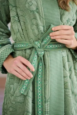 Bademantel Jasmin Jacquard Grün