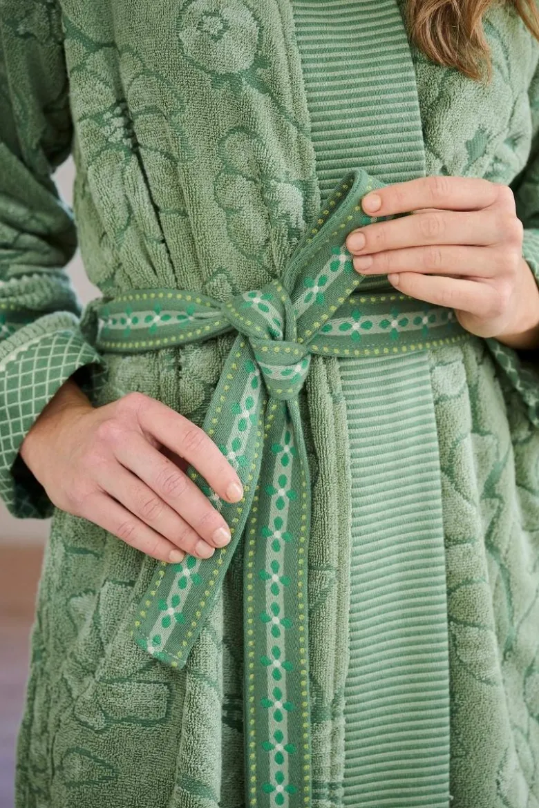 Bademantel Jasmin Jacquard Grün