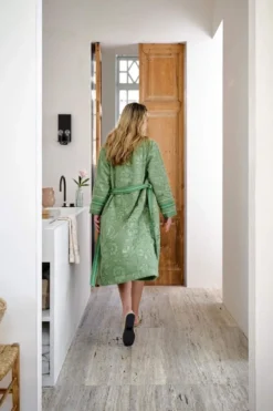 Bademantel Jasmin Jacquard Grün