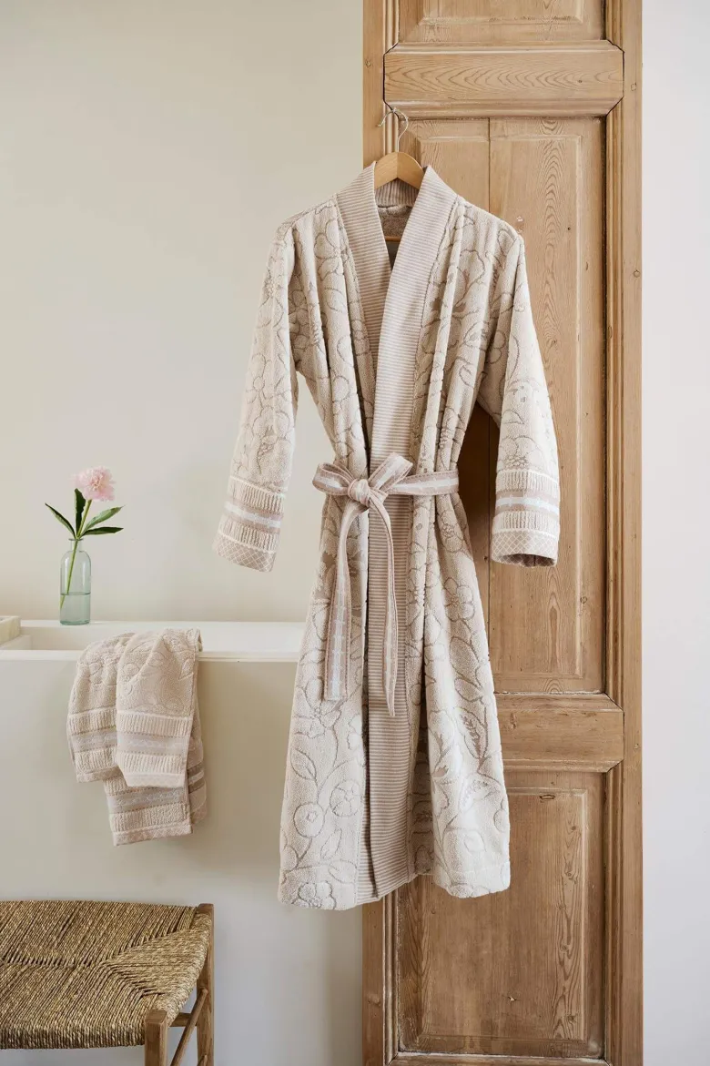 Bademantel Jasmin Jacquard Sand