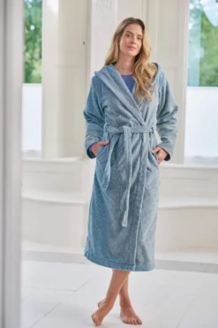 Bademantel Soft Zellige Blau/Grau