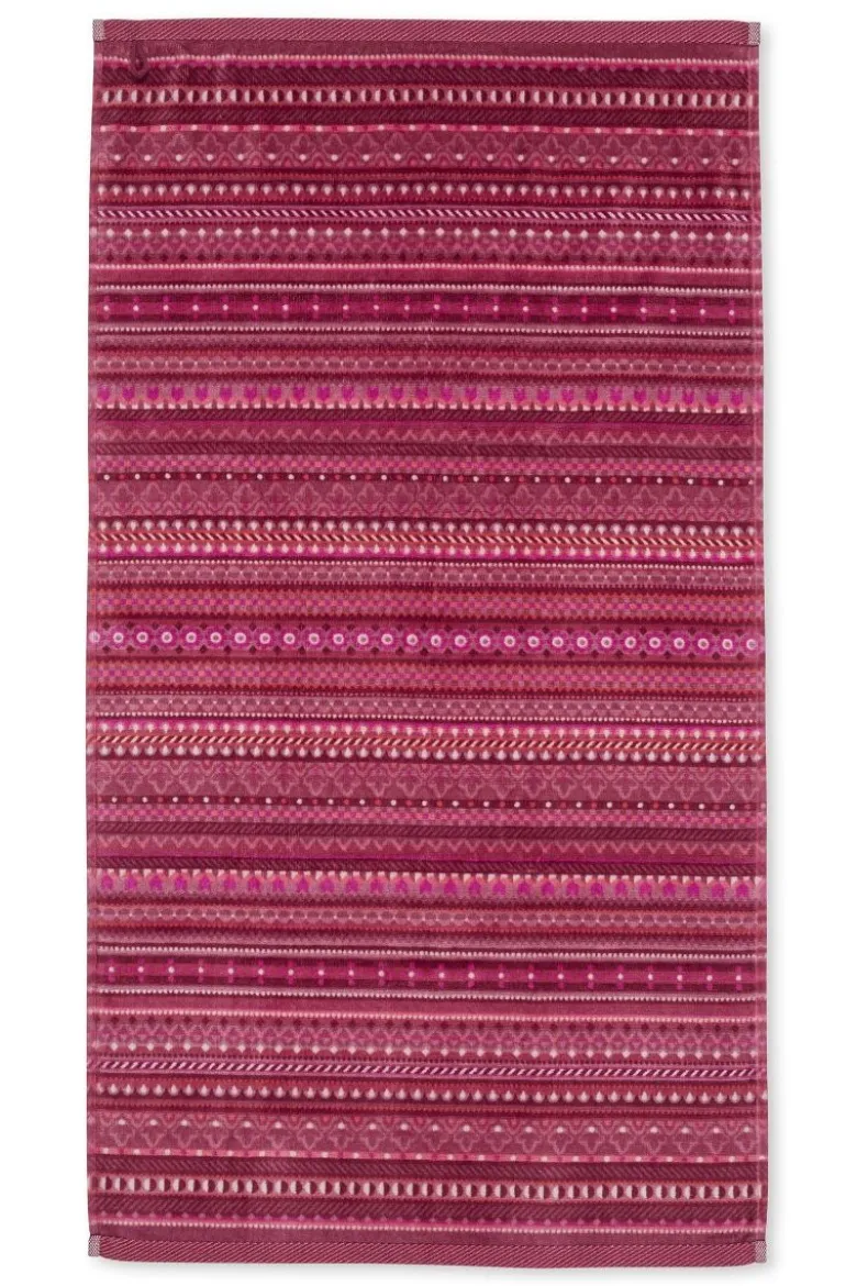 Badetuch Geometric Print Dunkelrosa 55x100cm