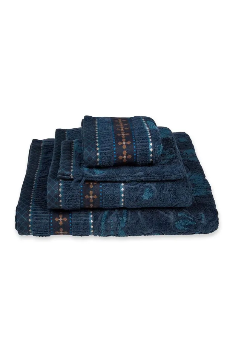 Badetuch Jasmin Jacquard Dunkelblau 55x100cm