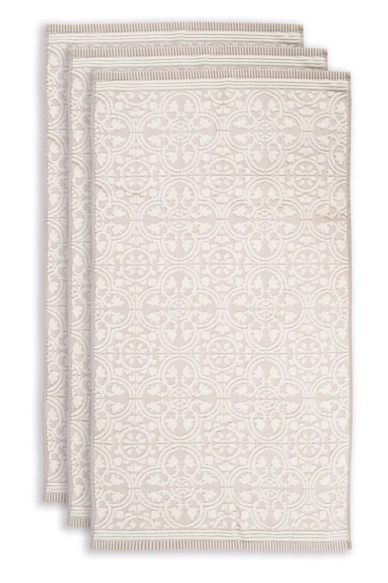 Badetuch Set/3 Tile de Pip Khaki 55x100 cm
