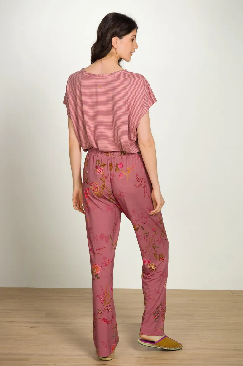 Belin Lange Hose Bodhi Flower Dunkelrosa