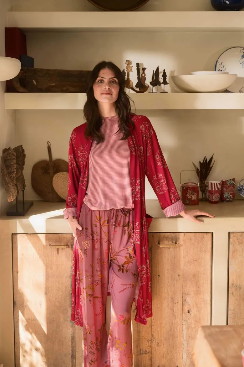 Belin Lange Hose Bodhi Flower Dunkelrosa