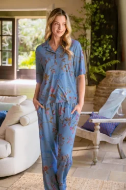 Belin Lange Hose Bodhi Flower Blau