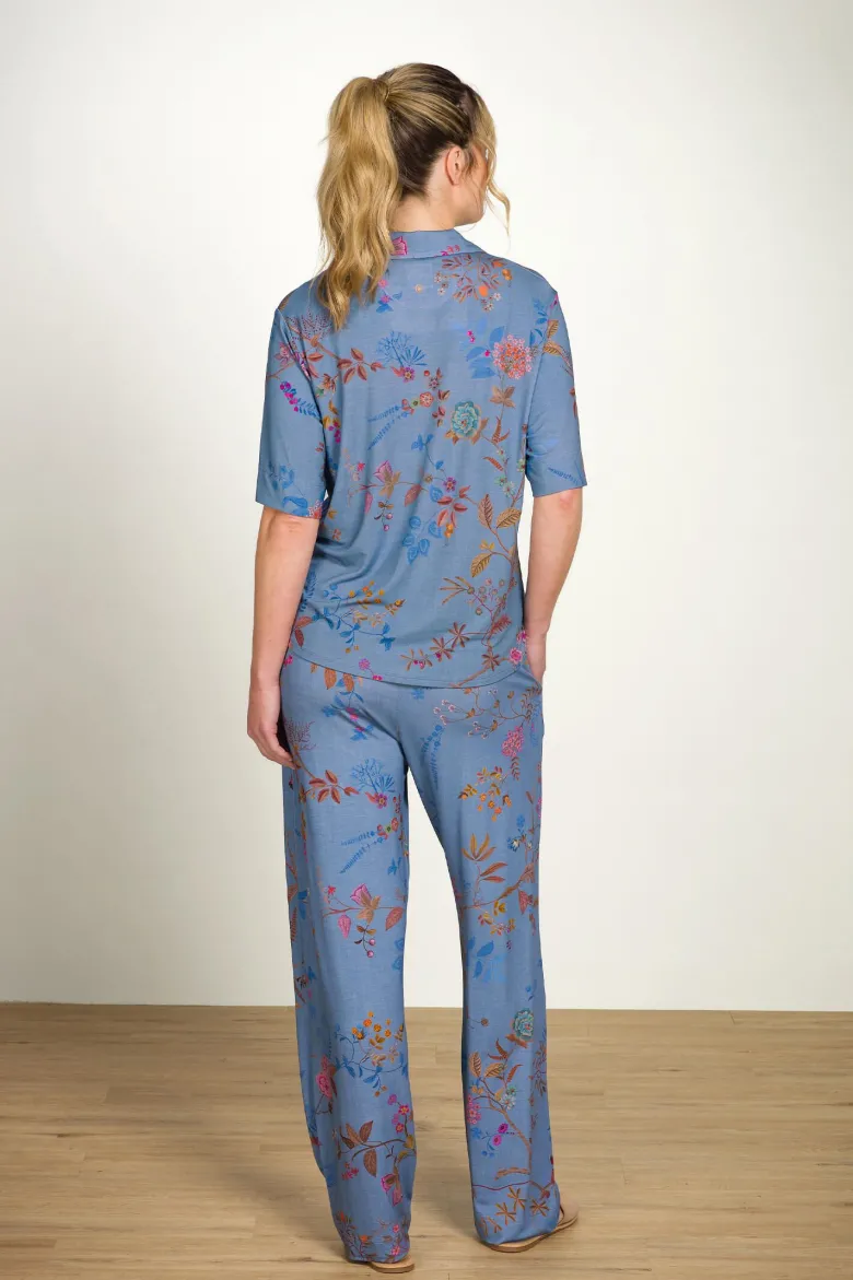 Belin Lange Hose Bodhi Flower Blau