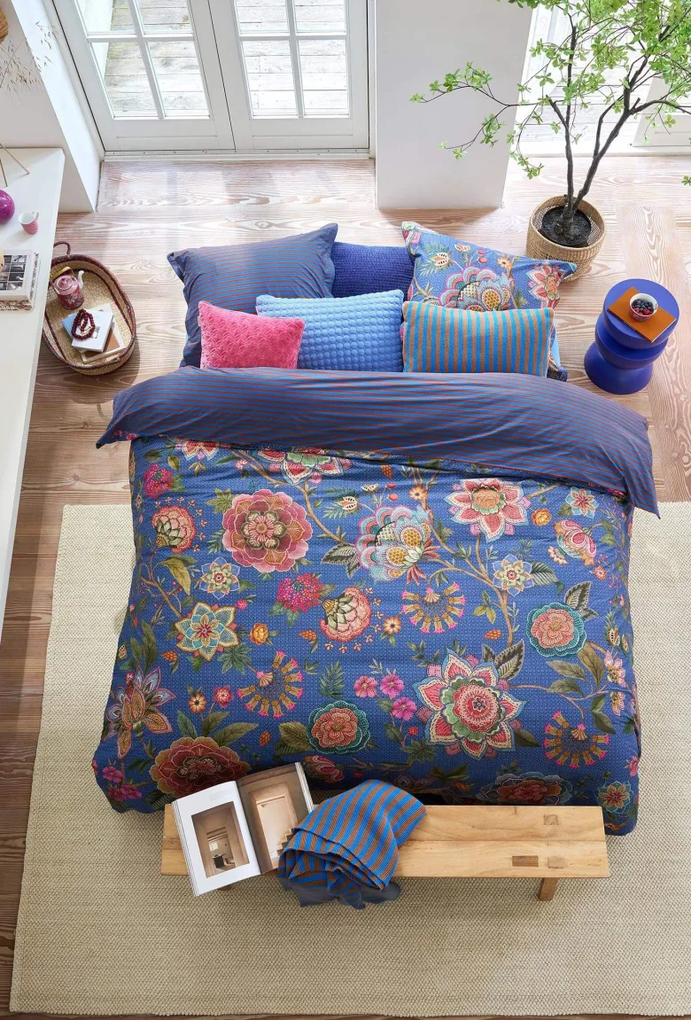 Bettbezugsset Bombay Bold Dunkelblau