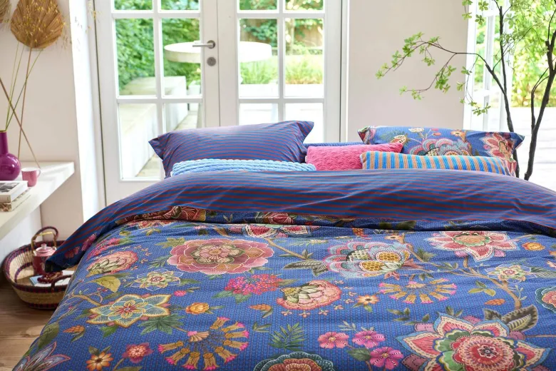 Bettbezugsset Bombay Bold Dunkelblau