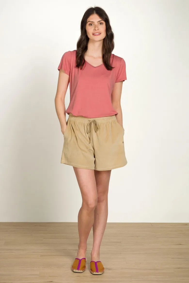 Bisou Kurze Hose Velvet Beige