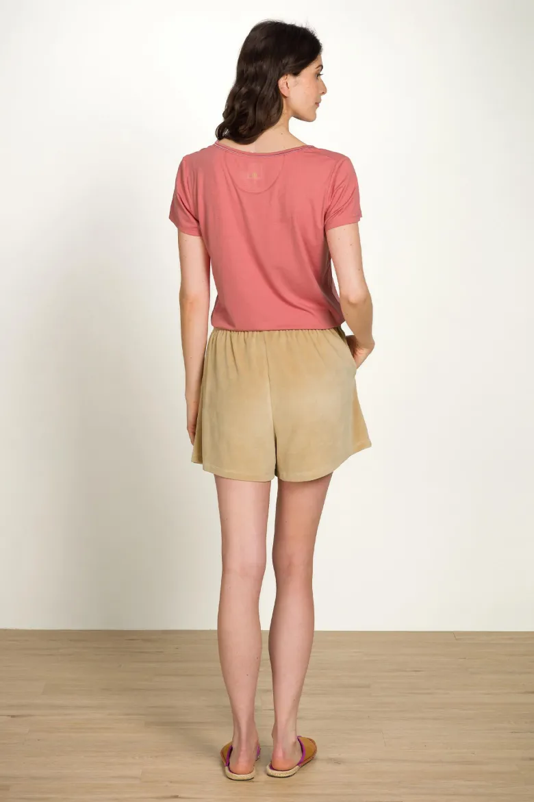 Bisou Kurze Hose Velvet Beige