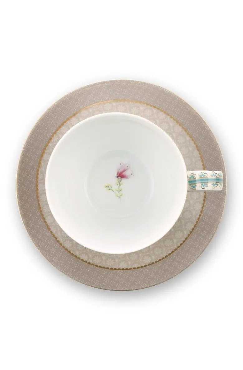 Blushing Birds Cappuccino Tasse & Untertasse Khaki