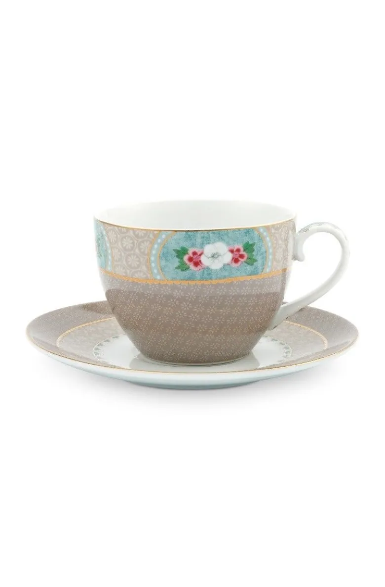 Blushing Birds Cappuccino Tasse & Untertasse Khaki