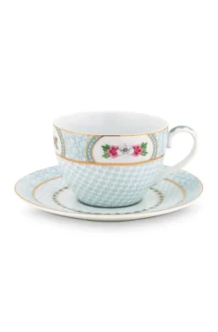 Blushing Birds Cappuccino Tasse & Untertasse weiß