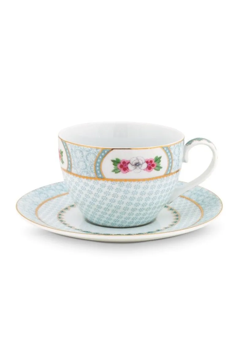 Blushing Birds Cappuccino Tasse & Untertasse weiß