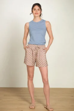 Bob Kurze Hose Jaipur Flower Khaki/Blau