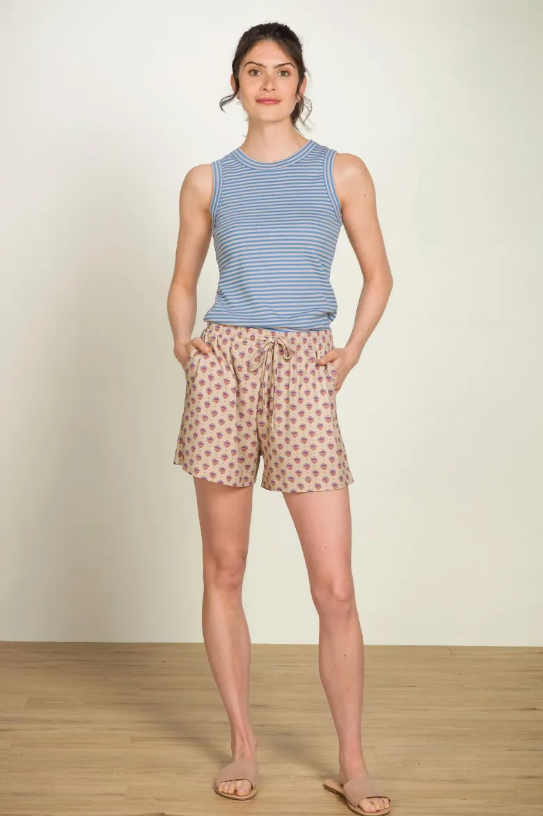 Bob Kurze Hose Jaipur Flower Khaki/Blau