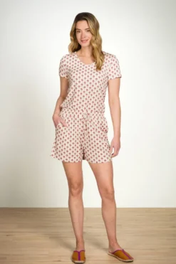 Bob Kurze Hose Jaipur Flower Weiß/Rosa