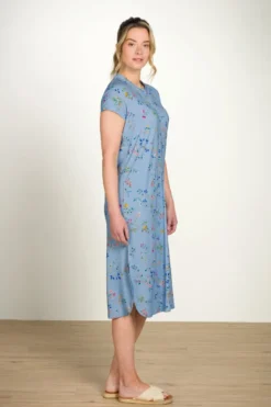 Dalia Nachthemd Kurze Ärmeln Delhi Dreams Blau