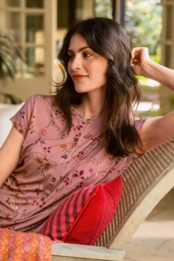 Dalia Nachthemd Kurze Ärmeln Delhi Dreams Rosa