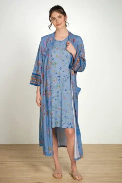 Daniela Nachthemd Kurze Ärmeln Delhi Dreams Blau