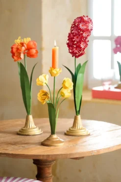 Deko Blume Metall Orange 40cm