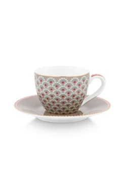 Espresso Tasse & Untertasse Blooming Tales Khaki 120ml