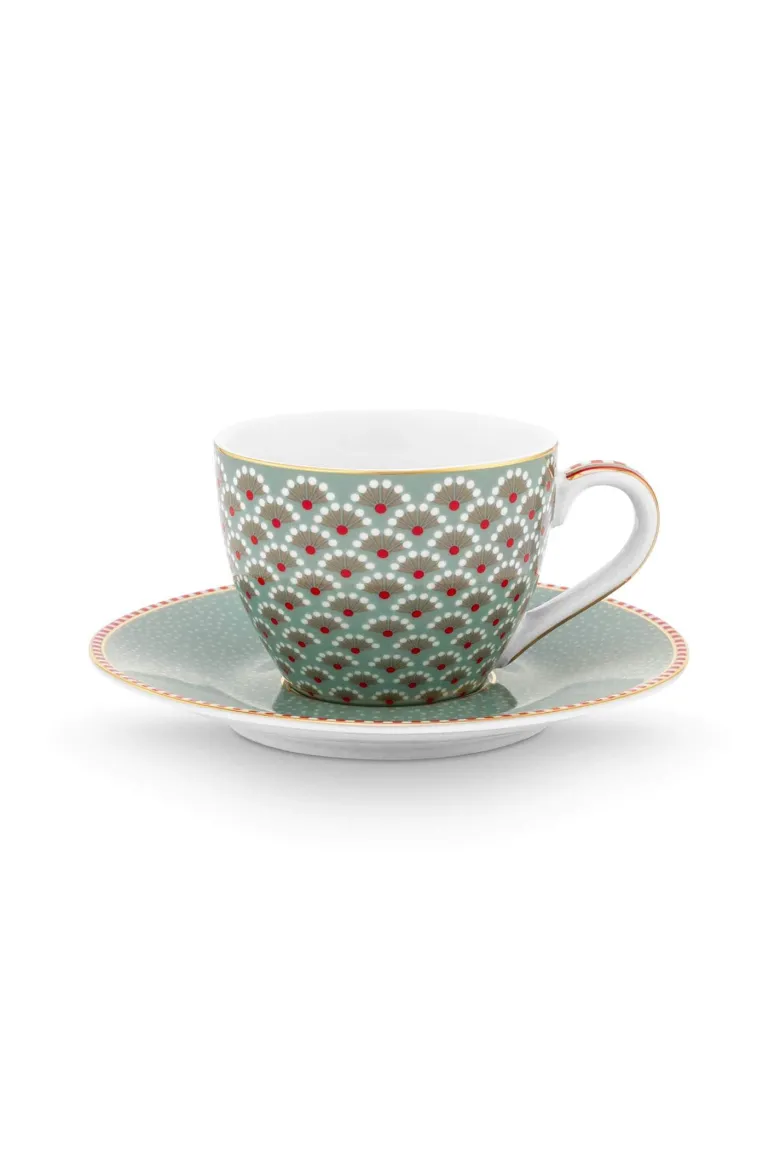 Espresso Tasse & Untertasse Blooming Tales Blau 120ml
