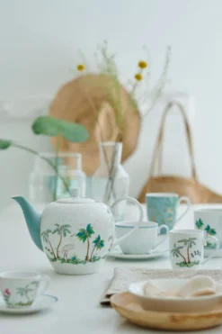 Espresso Tasse & Untertasse Jolie Punkte Gold Blau