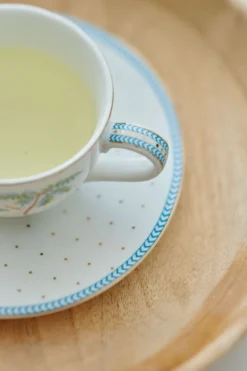 Espresso Tasse & Untertasse Jolie Punkte Gold Blau