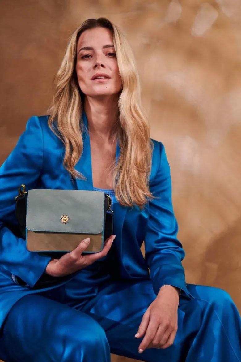 Fenna Schultertasche Klein Uni Blau
