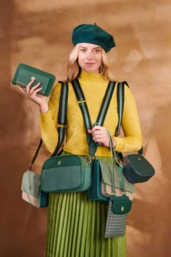 Fenna Schultertasche Klein Uni Grün