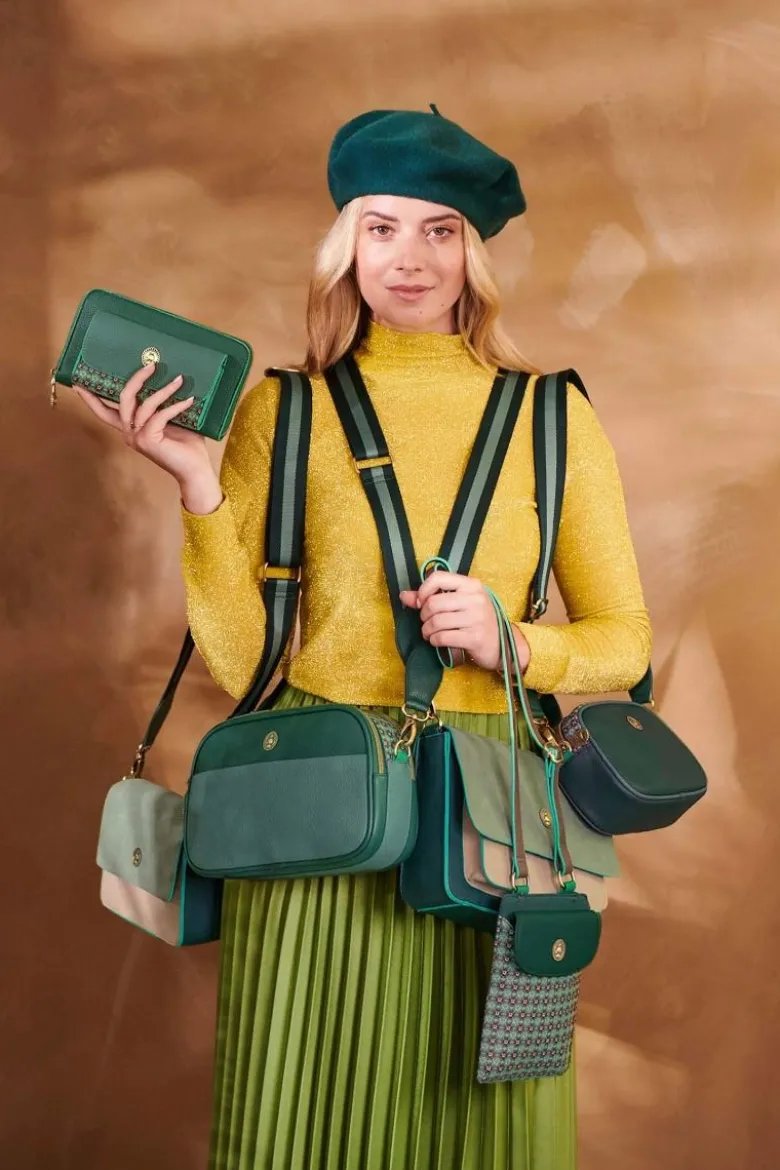 Fenna Schultertasche Klein Uni Grün