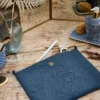 Flaches Necessaire Gross Samt Quiltey Days Blau