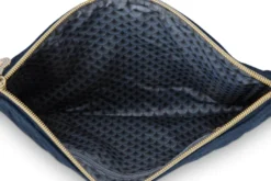 Flaches Necessaire Gross Samt Quiltey Days Blau