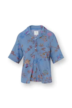 Flora Top Kurze Ärmeln Bodhi Flower Blau