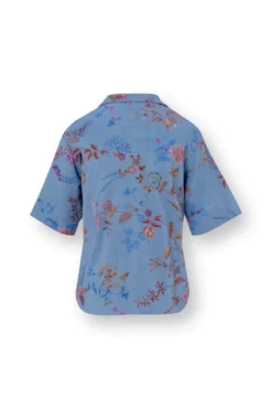 Flora Top Kurze Ärmeln Bodhi Flower Blau