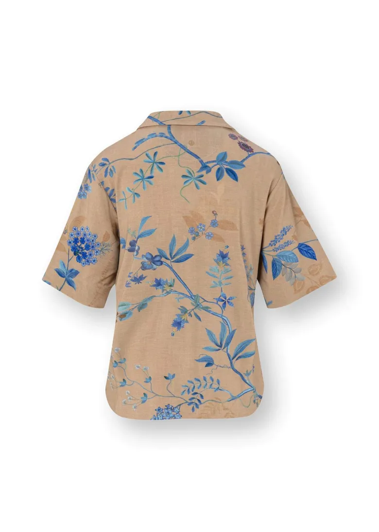 Flora Top Kurze Ärmeln Marigold Blau