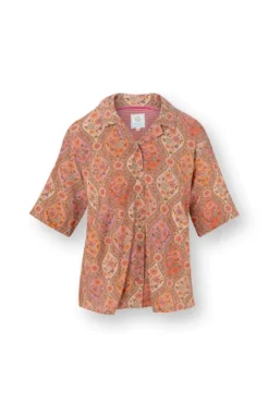 Flora Top Kurze Ärmeln Ornamento Orange