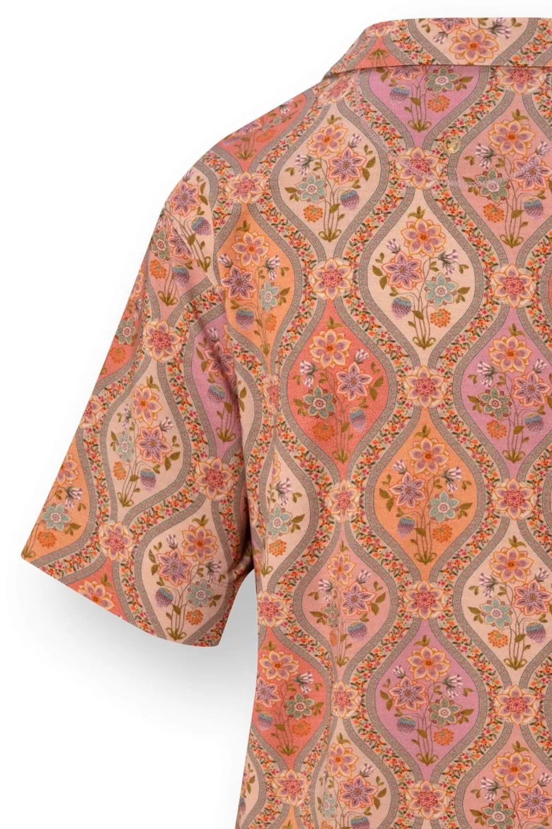 Flora Top Kurze Ärmeln Ornamento Orange