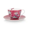 Flower Festival Cappuccino Tasse & Undertasse Dunkelrosa
