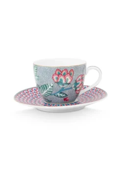 Flower Festival Espresso Tasse & Undertasse Hellblau