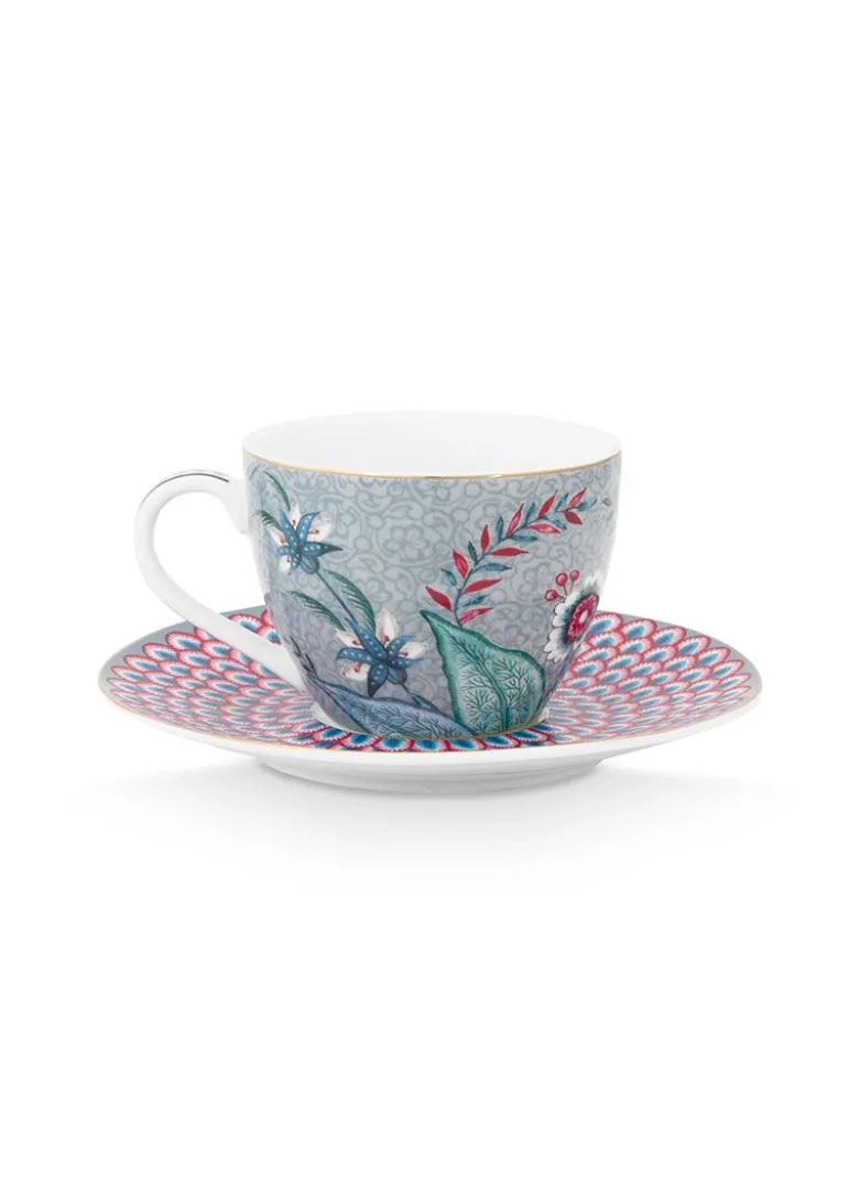 Flower Festival Espresso Tasse & Undertasse Hellblau